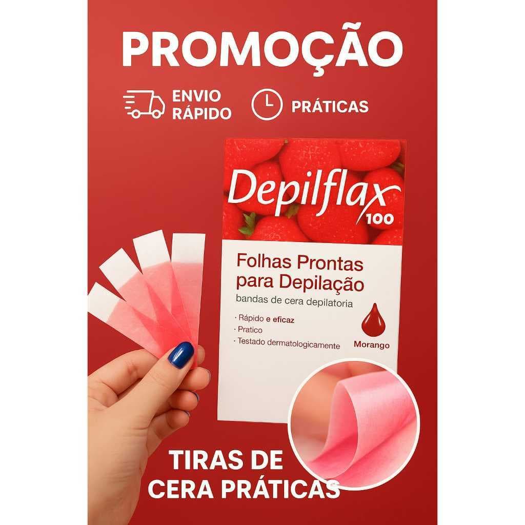 KIT 60 Tiras(30 DUPLAS ) de cera fria Depilflax Facial Sobrancelha/Buço/Depilação