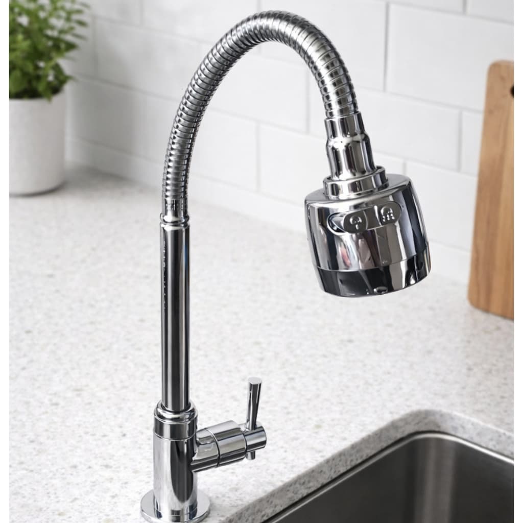 Torneira Gourmet Cozinha Bancada Mesa Pia Cano Inox Flexível Jato dagua