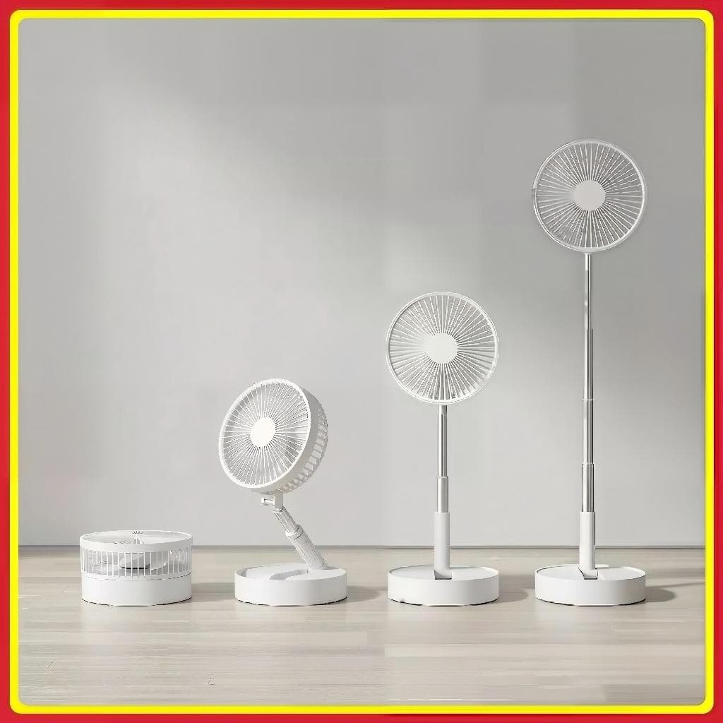 Ventilador  Portátil Dobrável 4 Velocidades Recarregável USB Retrátil Mesa Coluna Forte Silencioso