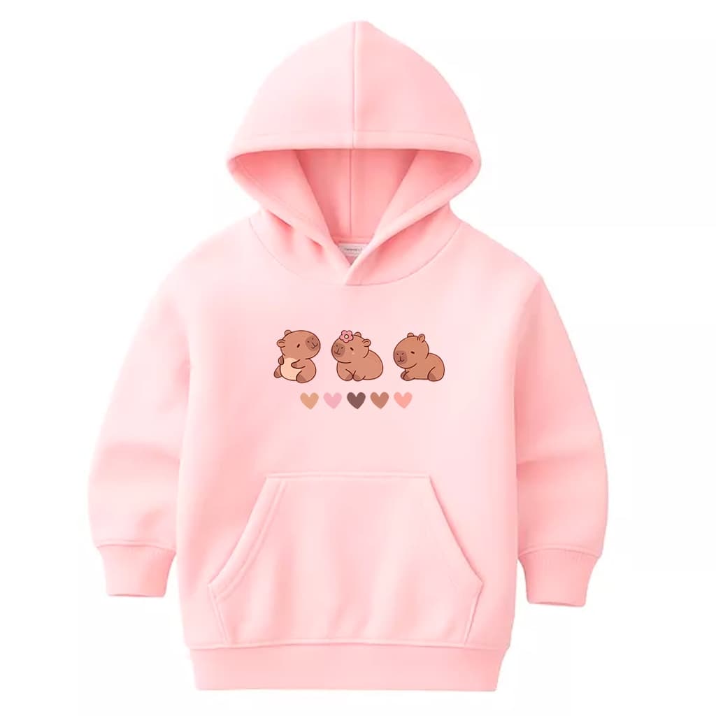 Moletom Infantil Capivaras Apaixonadas – 100% Algodão Premium – Menina / Menino – Confortável e Estampada