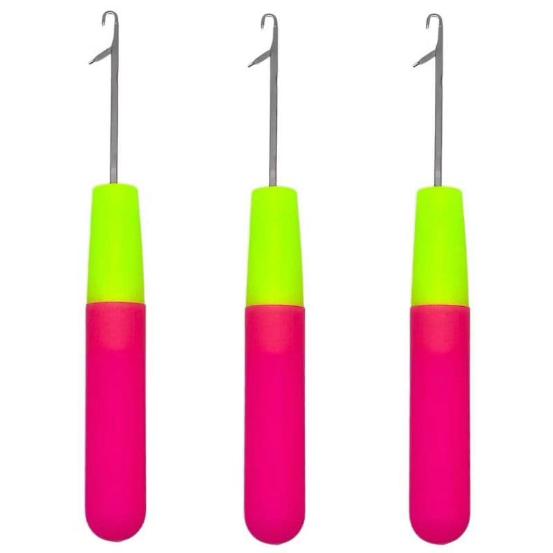 Kit 3 Agulhas Crochet para Cabelo | Ferramenta para Trança e Lace Wig