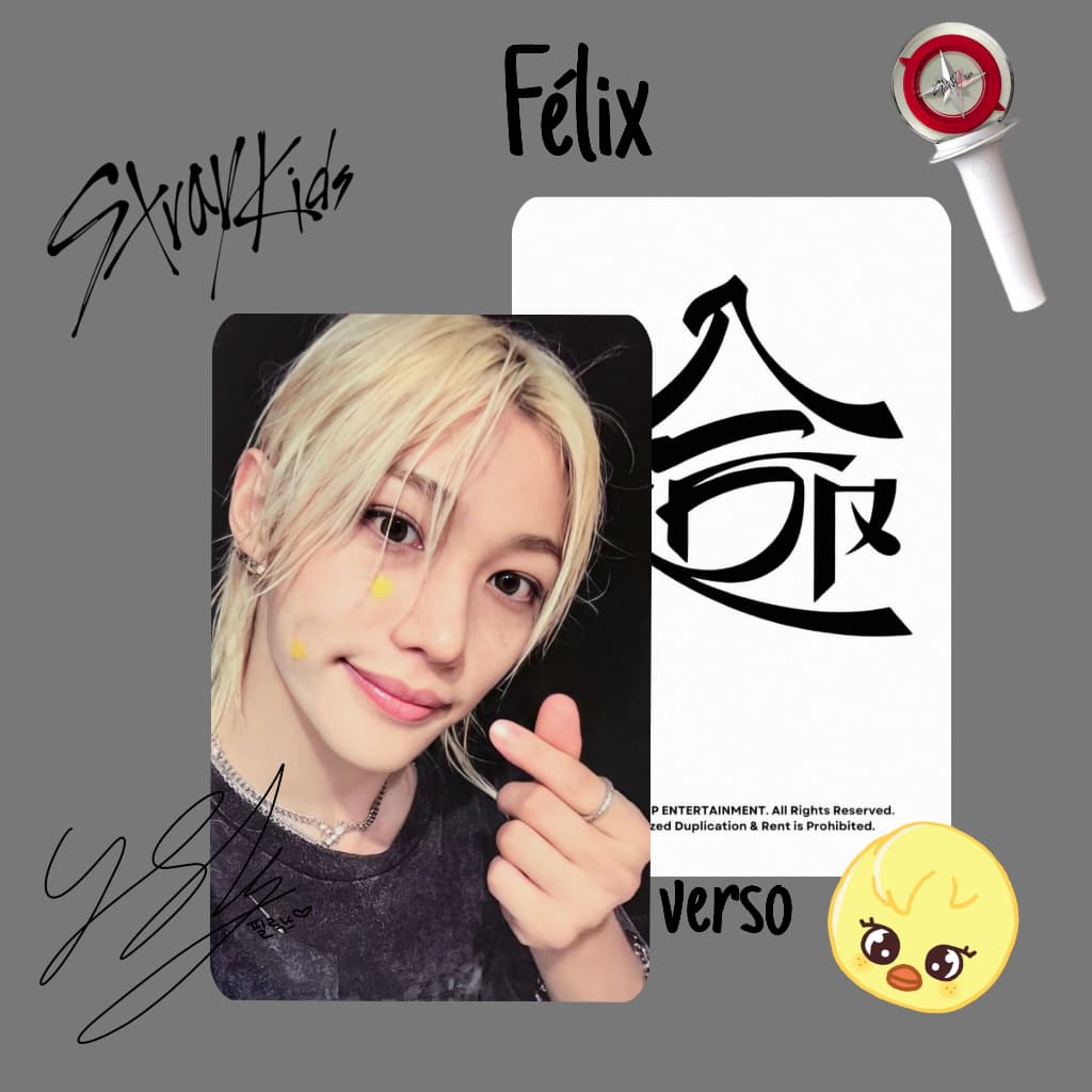 Photocards fanmade frente e verso Unitários Stray kids album Hop 2024 Boy group K pop Coreano