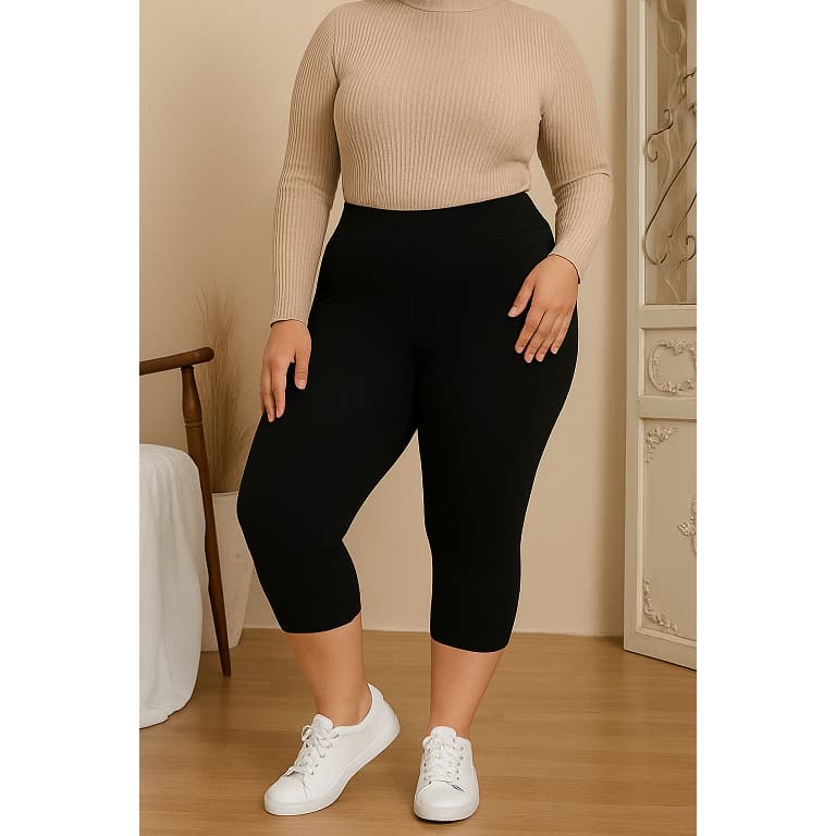 Calça Feminina Legging Capri Corsário Grossa Plus Size G1 G2 G3 G4 Modelo Curve