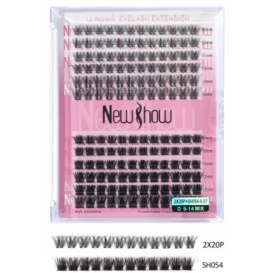 New Show Cílios Postiços Tufo Volume Tipo Combinado D Curl Mix 9-15mm-Extensão Profissional/PACOTE