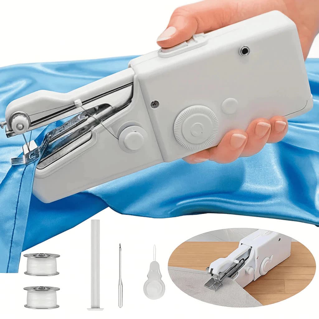 Mini Maquina de Costurar Sem Fio Compacta Portátil Maquina de Costura à Pilha