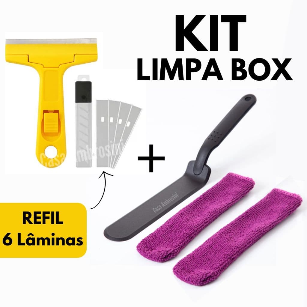 KIT Limpeza de Vãos Ákora Limpa Box + Raspador Para Limpar Box Vidro Tintas Piso Azulejo
