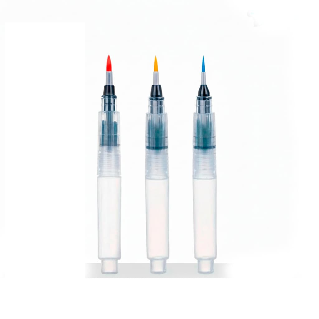 Kit 3un - Pincéis de Água Aquarela com Reservatório (Aqua Brushes) 120mm