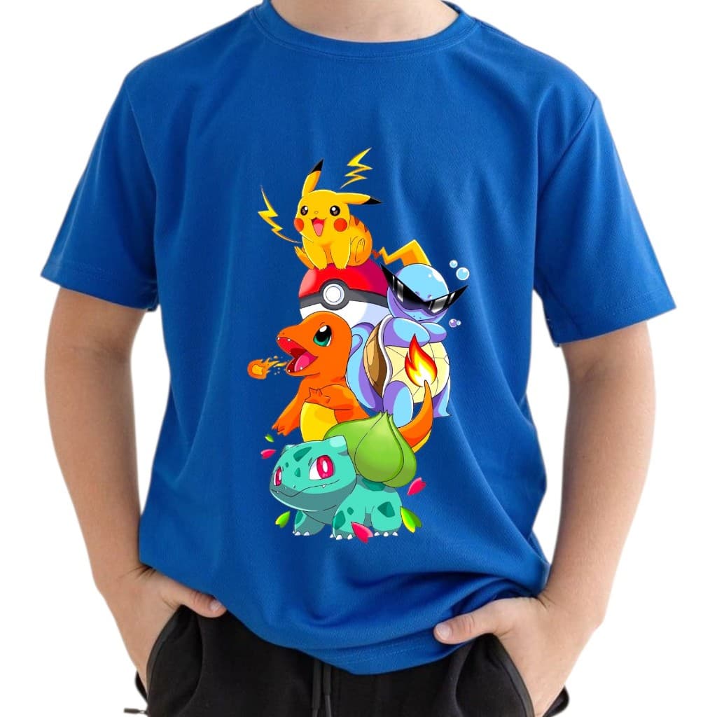 Camiseta infantil Pokemon 100% Algodão 2 ao 14