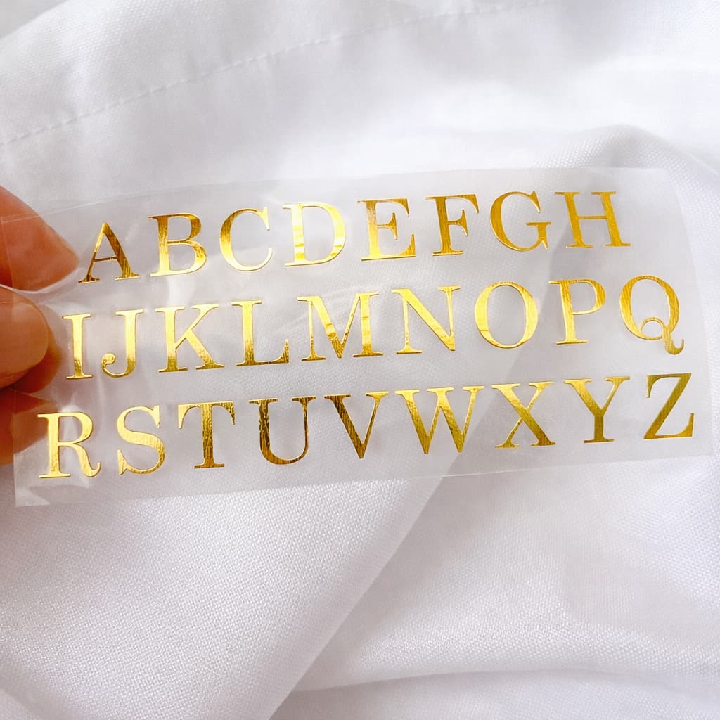 Cartela Alfabeto - Adesivo Vinil Termocolante Metálico - Letra 1cm