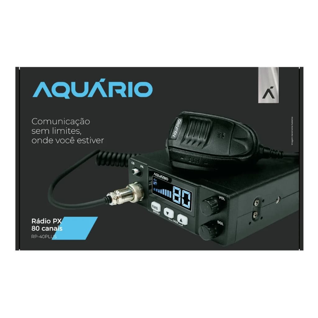 Rádio Px 80 Canais Aquário Rp 40 Plus - Homologado Anatel