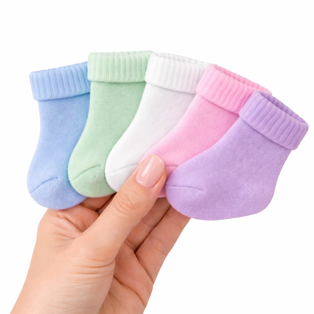 Kit Pares Meias Lisa Calcanhar Bebê Recém Nascido RN 0 a 10 Meses Enxoval Saída Maternidade