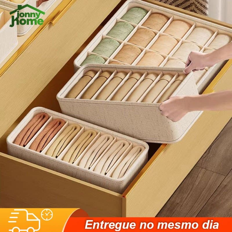 7 Compartimentos  Caixa De Armazenamento De Roupas Arrumados Grade Para Íntimas E Calças