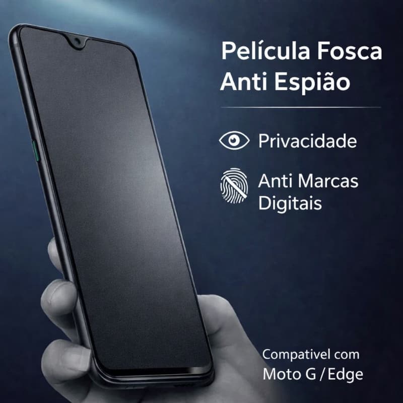 Película Cerâmica Fosca Privacidade Motorola G04 G05 G10 G14 G15 G22 G24 G31 G32 G34 G54 G60 G75 G84