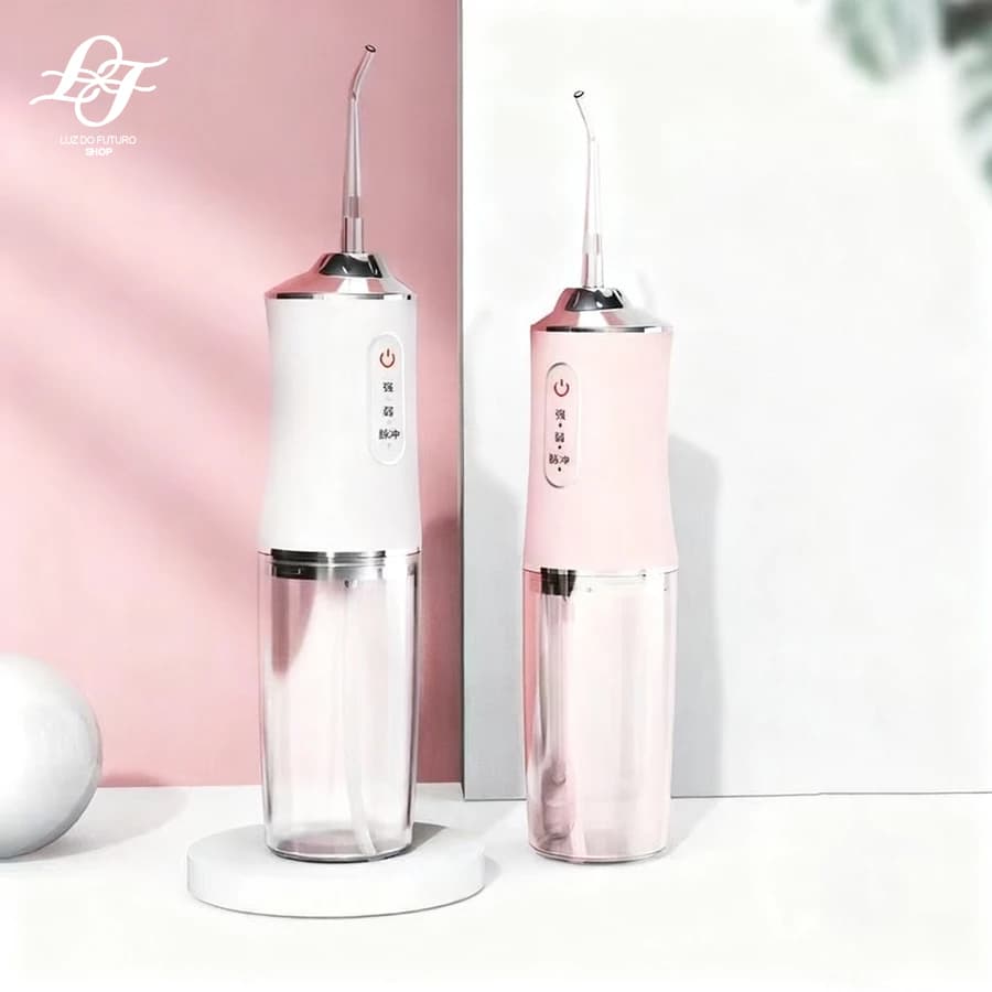 Irrigador Dental Oral Recarregavél 220ml Higiene Limpeza Bucal Portátil Limpador de Dente