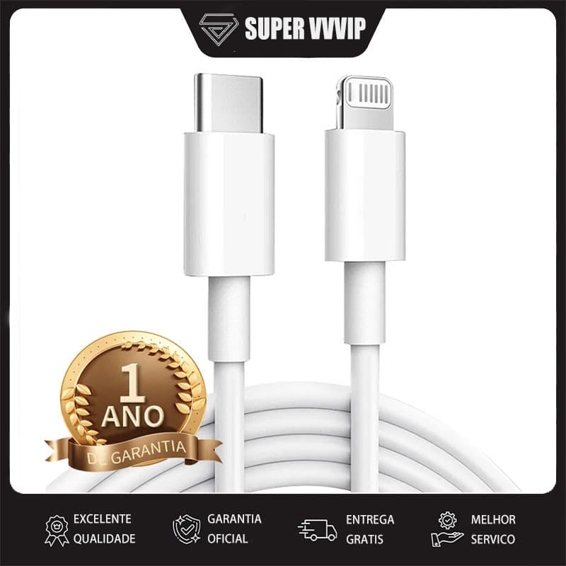 【Brasil Spot Sale】Cabo Carregador Turbo 1 Metro Tipo C 20W Para iPhone 11 12 13 14 Pro Max - Carregamento Rápido Seguro