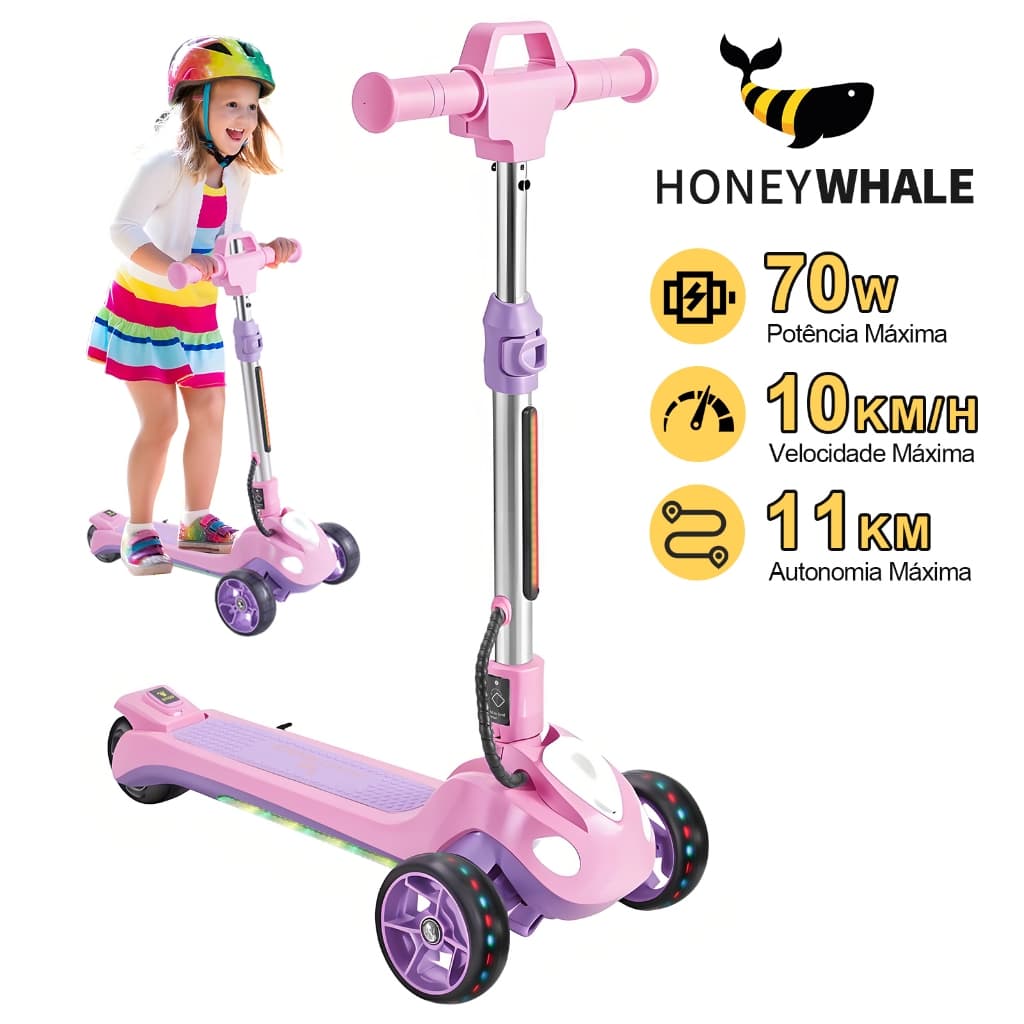 HONEYWHALE RM2 Pro Patinete Elétrico Infantil, 70W-10KM/H-11KM, Motor-Velocidade-Autonomia-MAX
