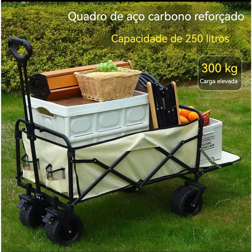 Carrinho Dobrável para Camping com Capacidade de 300kg