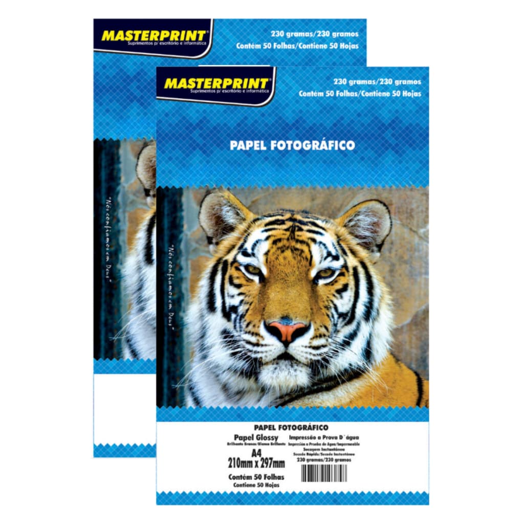 Papel Fotográfico A4 Glossy 230g Premium Brilho MasterPrint 100 folhas