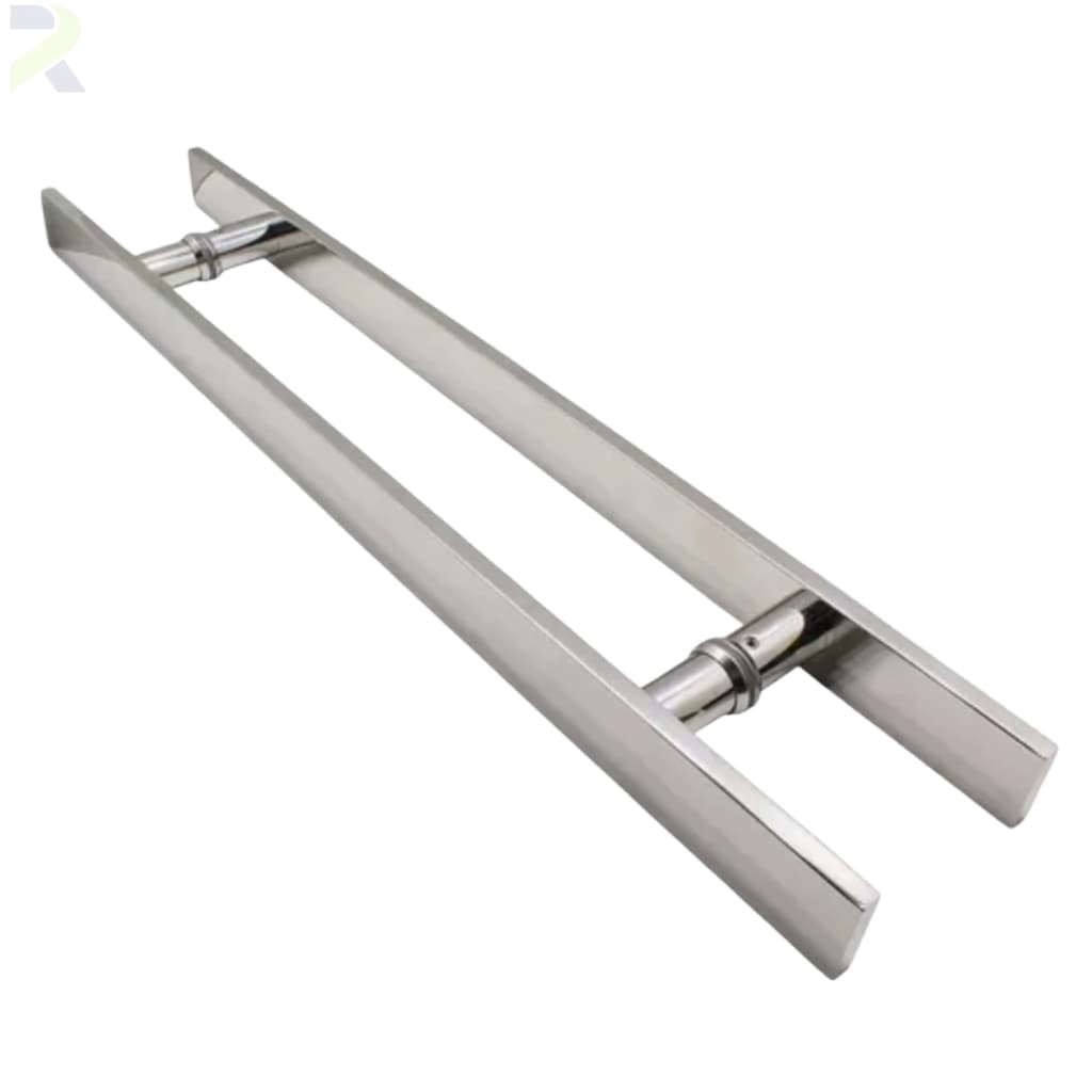 Puxador Duplo Alumínio 30 Cm Comprimento c/ 20cm Entre furos Porta Pivotante Madeira/Vidro/Portão