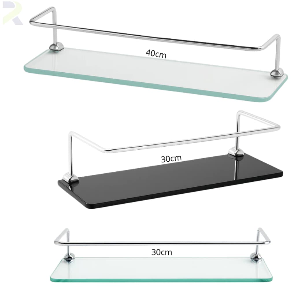 Prateleira para Banheiro Porta Shampoo Reto 6mm Vidro Incolor Fácil Instalação Parede Box 40cm