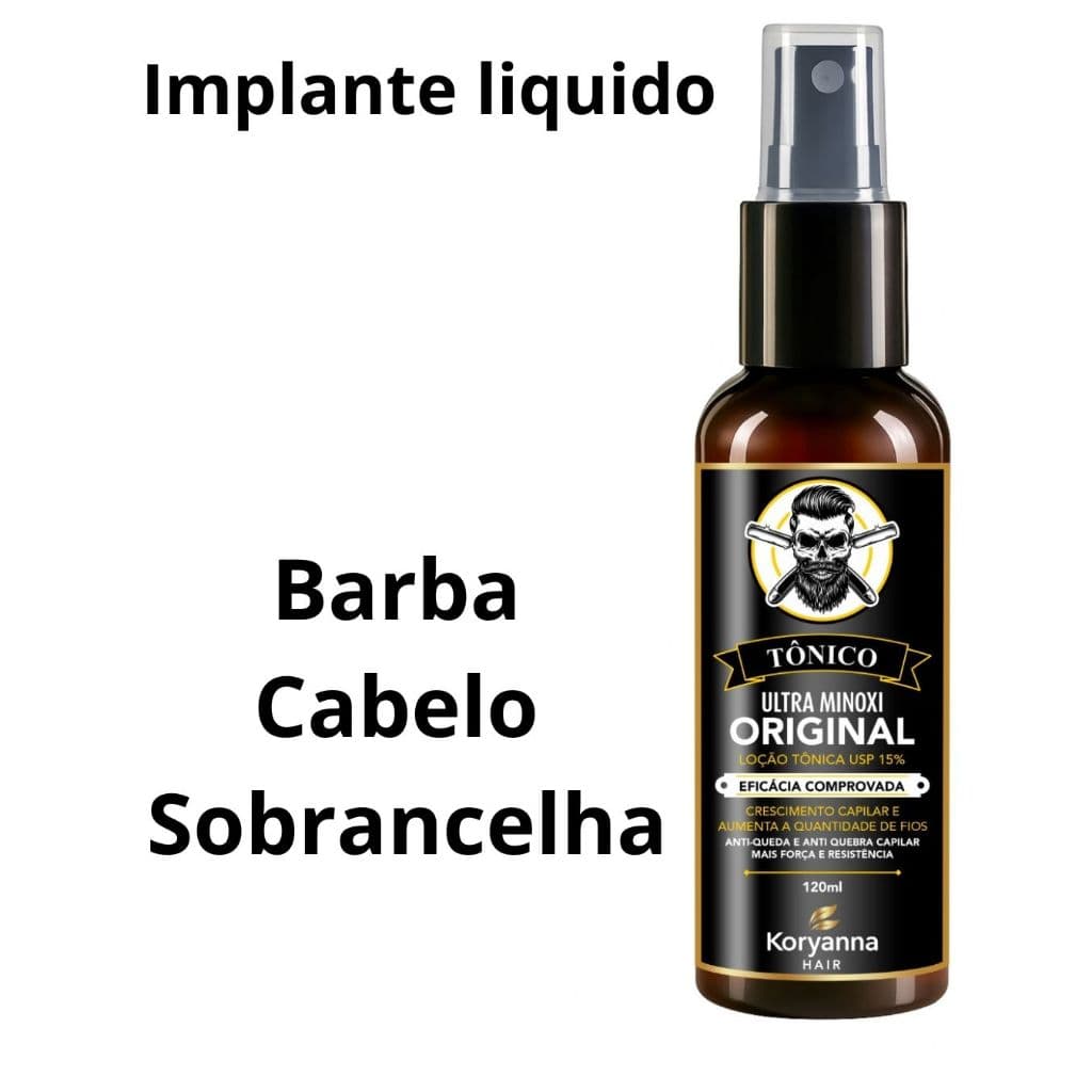 ULTRA TÔNICO – Cresce Cabelo, Barba, Sobrancelha e Bigode - Implante Liquido - Natural