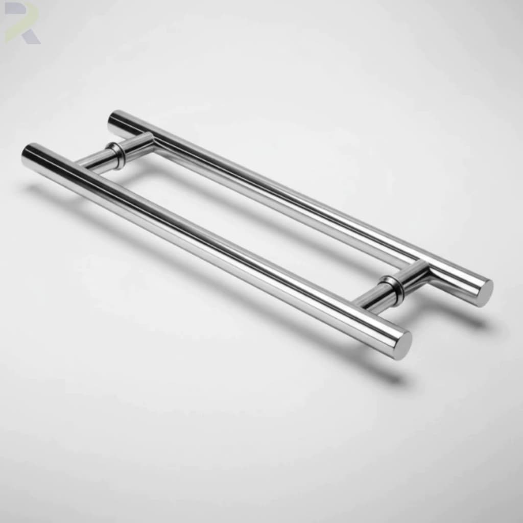 Puxador Tubular Redondo Duplo Alumínio Portas Pivotante  Madeira Vidro e Portões Vários Tamanhos