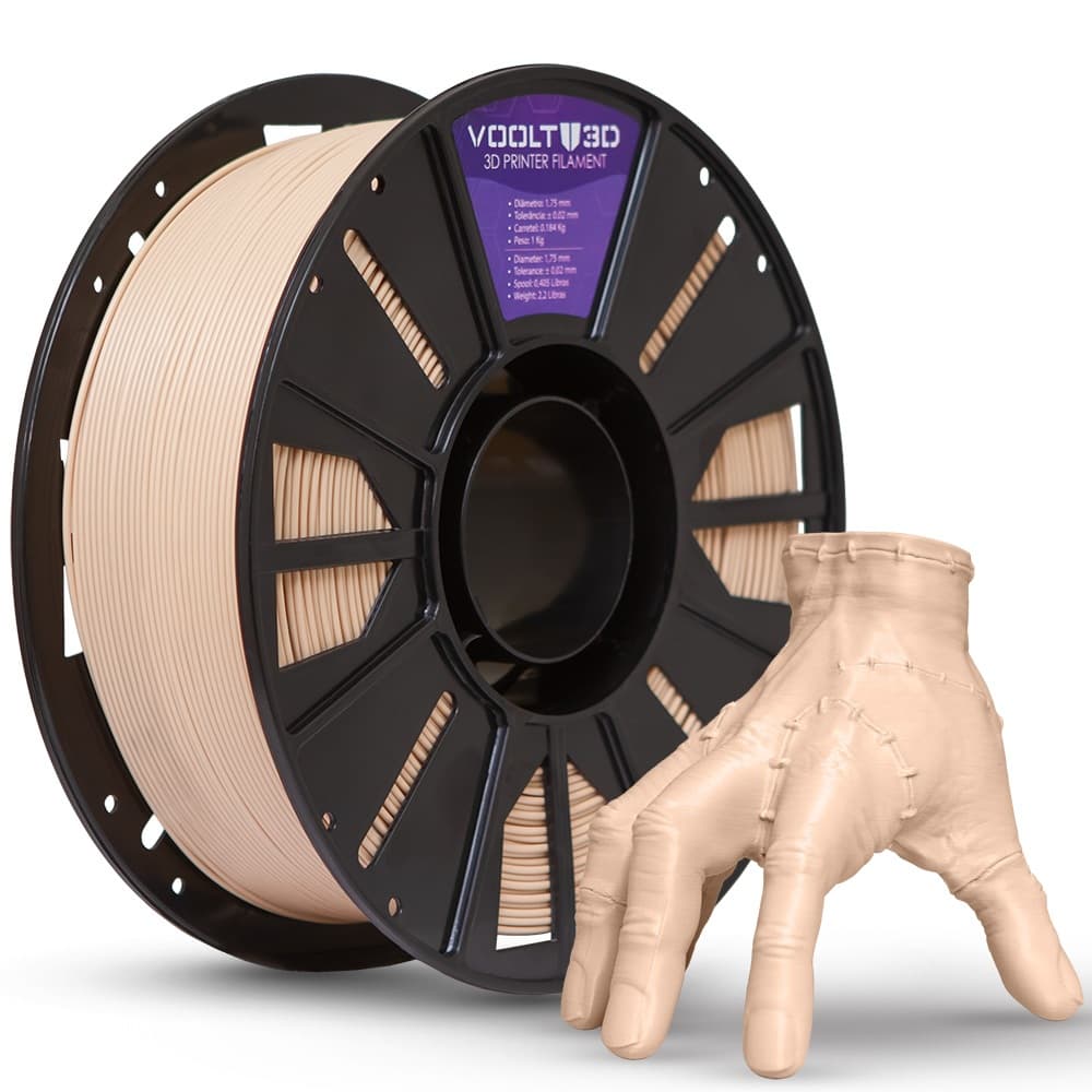 Filamento PLA Bege Caucasiano Sólido Premium 1Kg 1,75mm - Para Impressora 3D Voolt3D