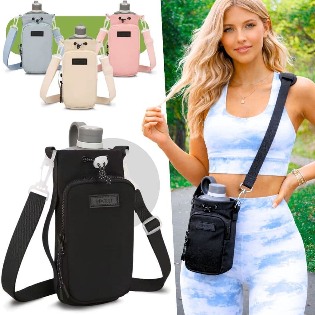 Bolsa Transversal Para Garrafa de Água Celular Catões Documentos Caminhada Corrida - Envio Imediato