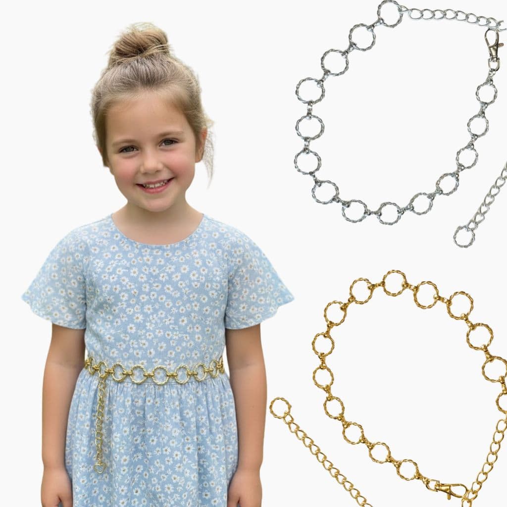 Cinto de Corrente Infantil Menina Moda Kids Delicado Prata e Dourado - Sarinha