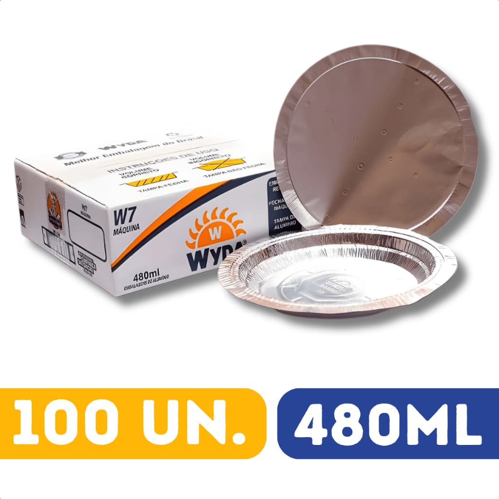 Marmita Alumínio Wyda 480ml c/ Tampa 100 Embalagens