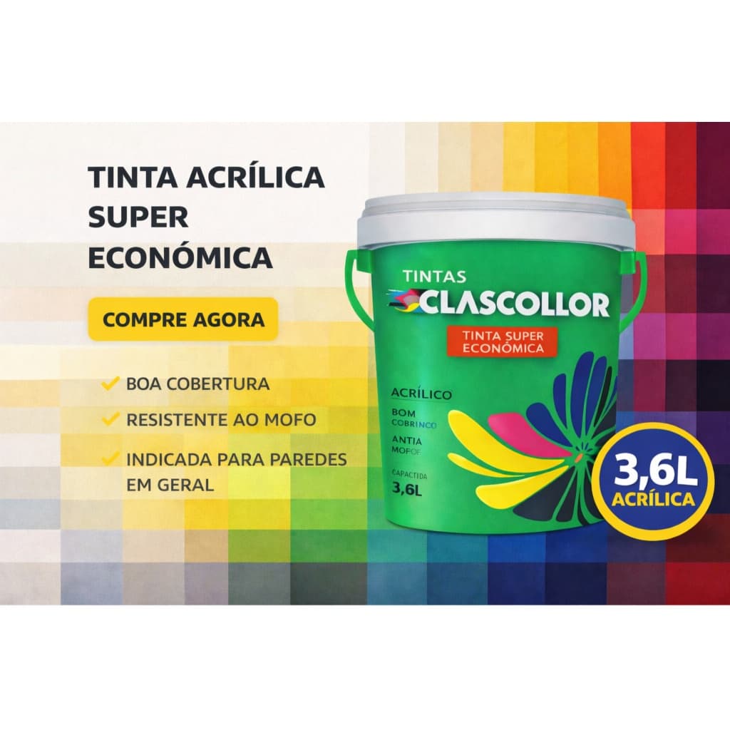 Tinta 3,6l Antimofo Rende Muito Acabamento fosco