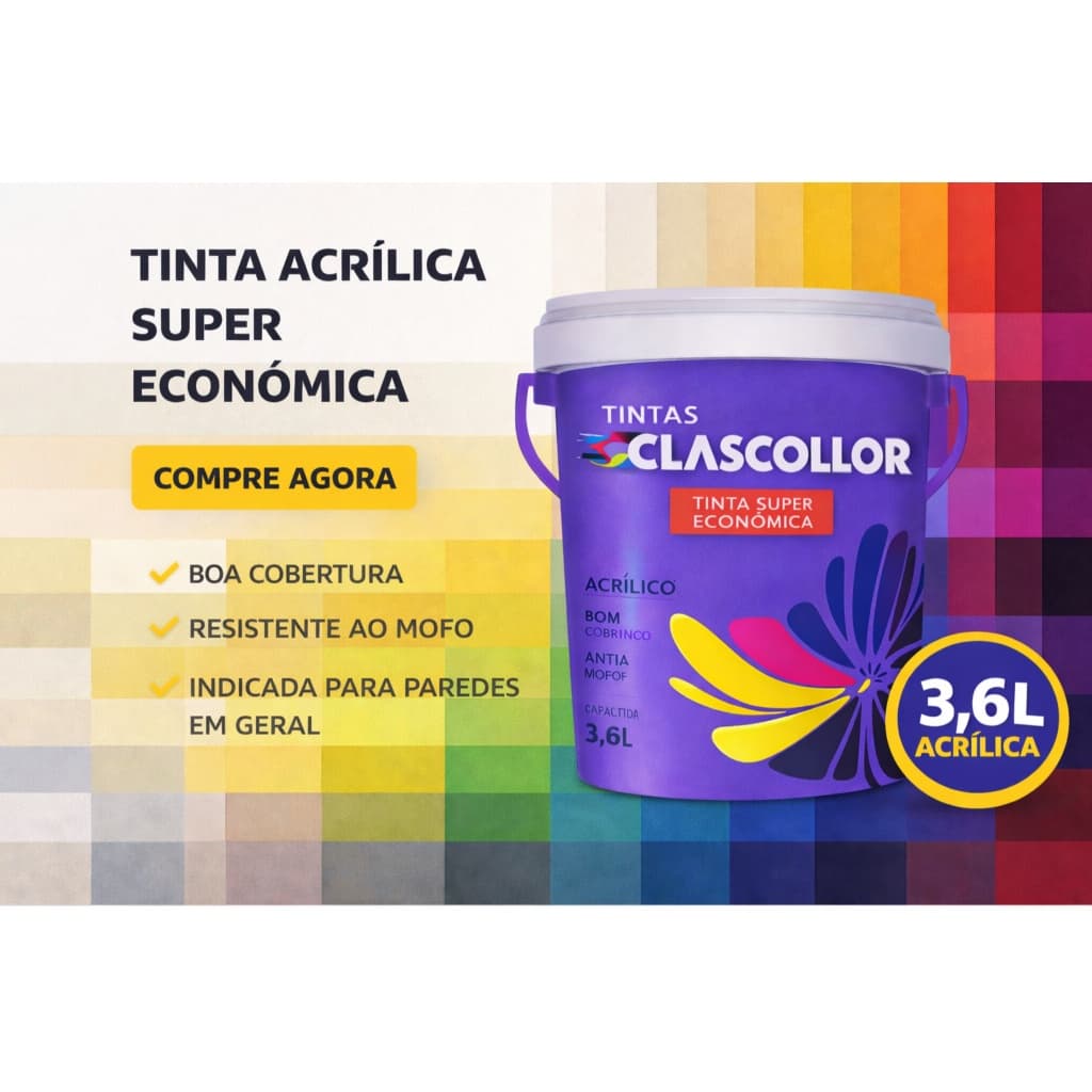 Tinta acrilica 3,,6l Clascollor