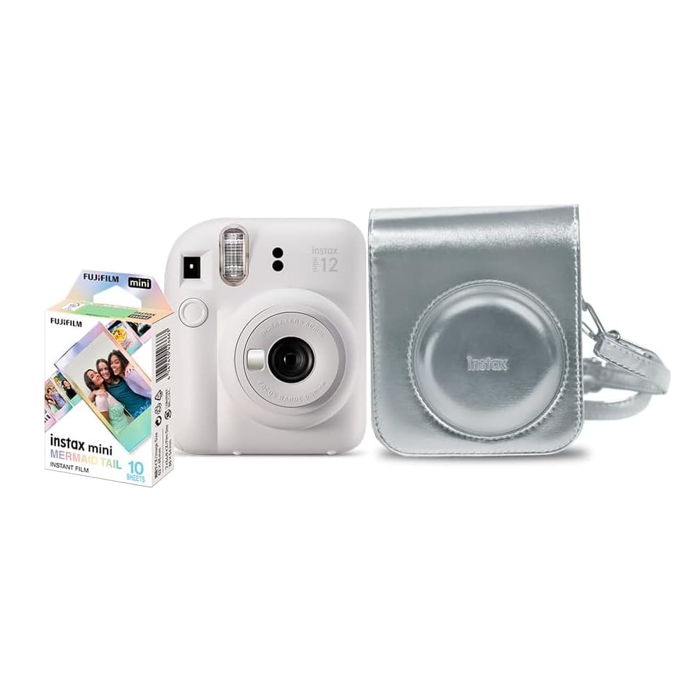 Kit Câmera Instax Mini 12 com pack 10 fotos Mermaid Tail