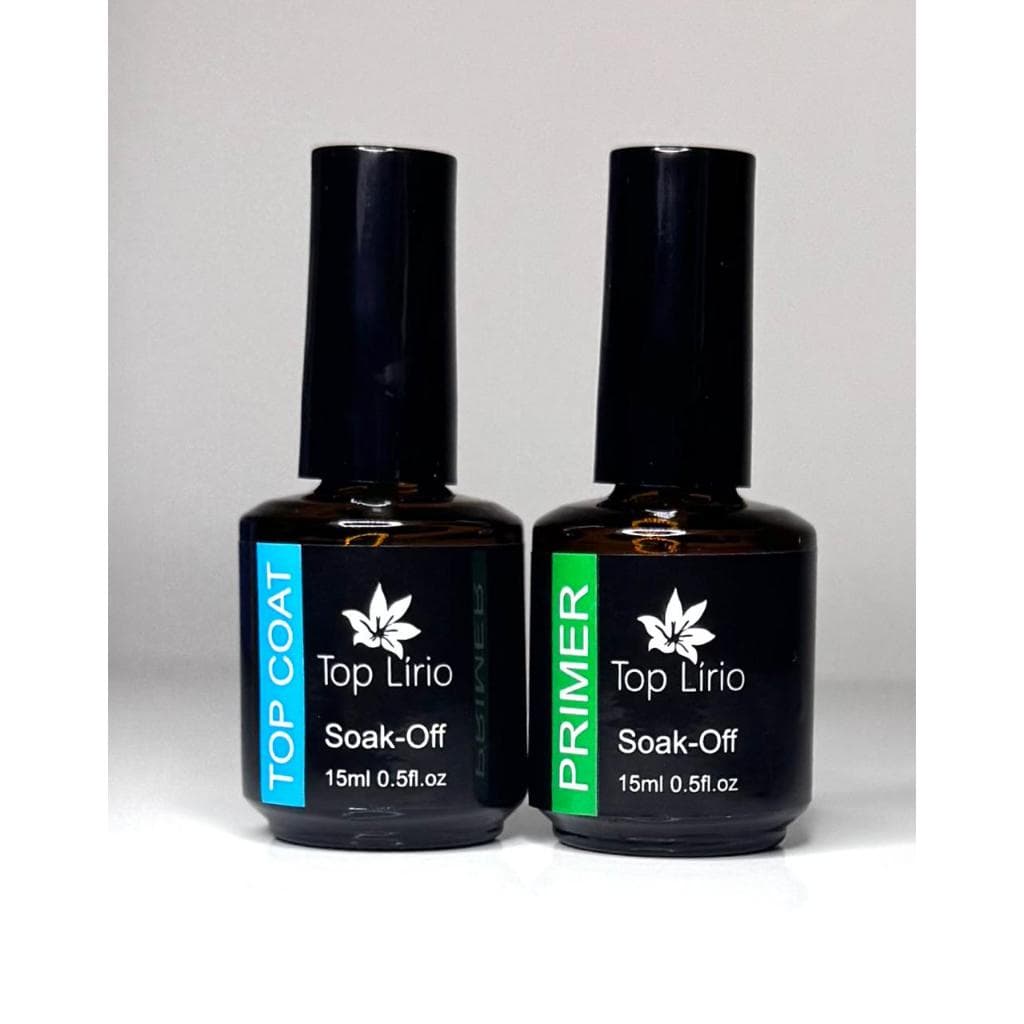 Top Coat E Prime Base Selante Lirio Soak Off 12ml Para Unhas Em Gel Unhas Profissional