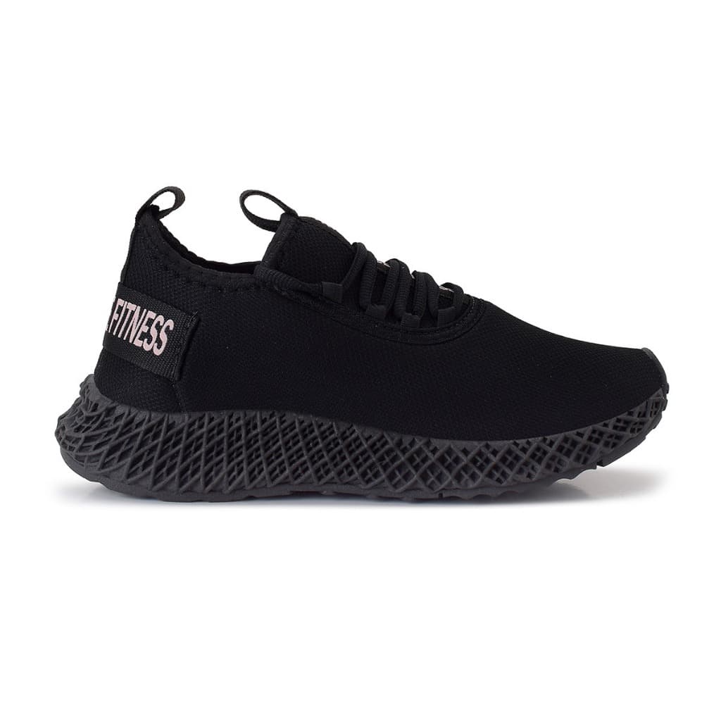 Tênis unissex todo preto Para Caminhada Academia Fitness treino