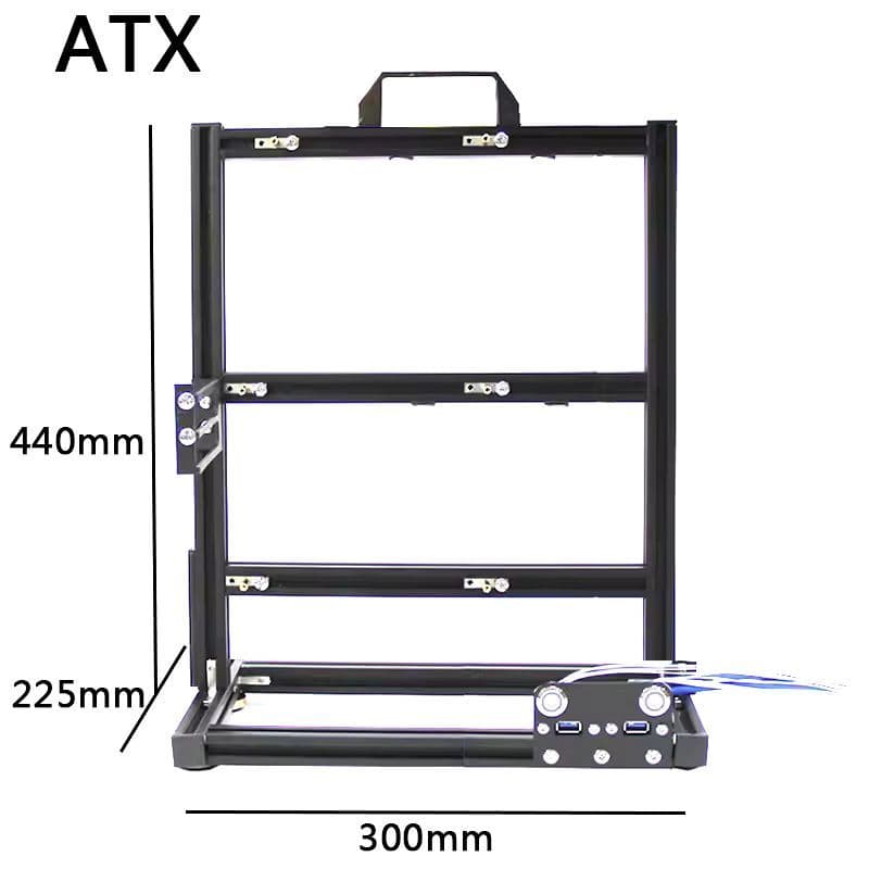 Bancada Teste ATX Open Frame Suporte PC GPU Mineração Test Bench Placa Mãe Computador Preto