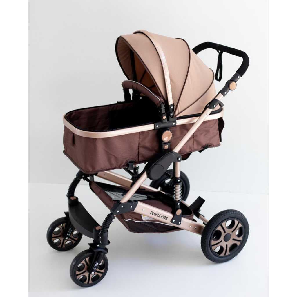 Carrinho De Bebê Europeu Pluma Kids Luxo com Amortecedor e Moisés Confort
