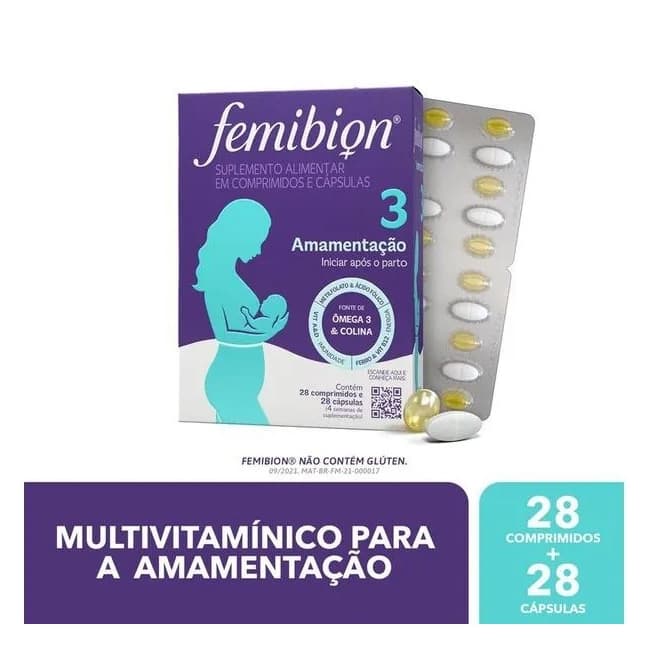 Femibion 3 Suplemento Alimentar Amamentação 28 Comprimidos + 28 Cápsulas