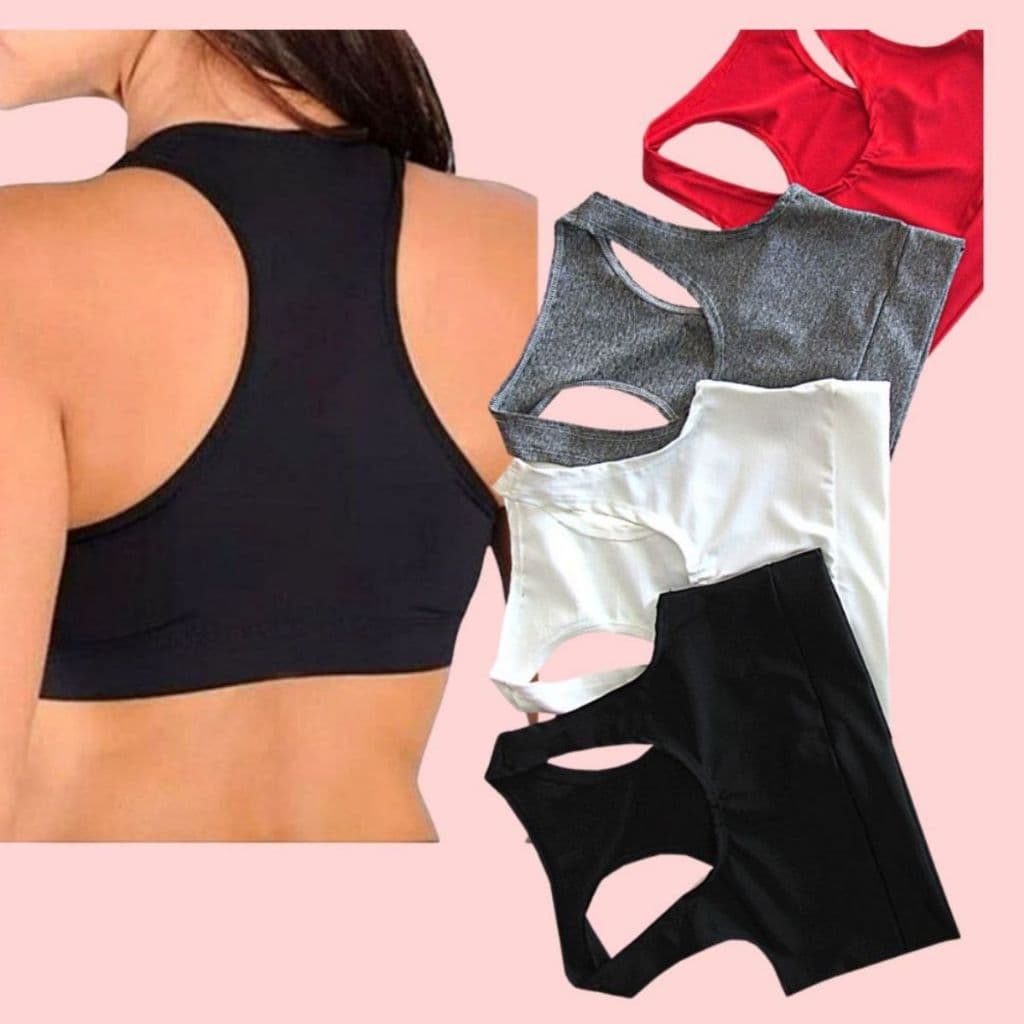 Kit 4 Ou Apenas 2 Top Fitness Feminino para Malhar Suplex Moda Academia sem Bojo