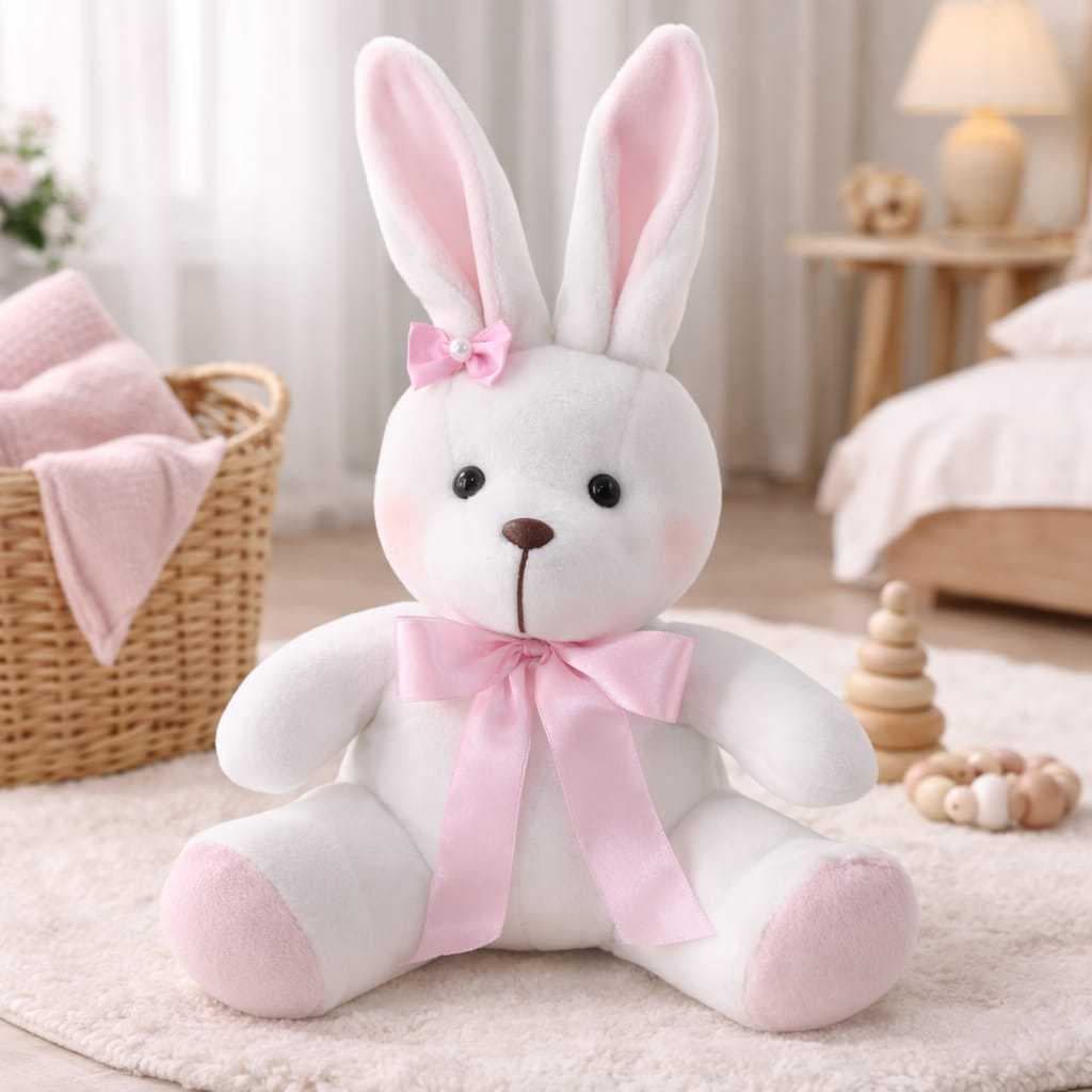 Coelho de Pelúcia 19cm  Para Bebês Decoração Cestas Presentes e Namorados Antialergico