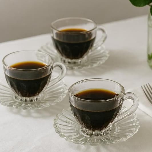 Jogo de 6 Xícaras de Chá com Pires - Brasiliano