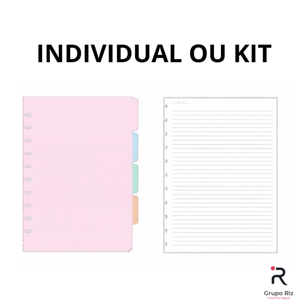 Refil e Divisórias para Caderno Inteligente  Kit ou Unitário 80 Folhas Tamanho A5 B5 e A4