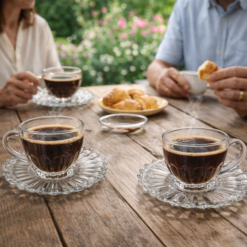 Jogo de 6 Xícaras de Chá com Pires - Brasiliano 185ML