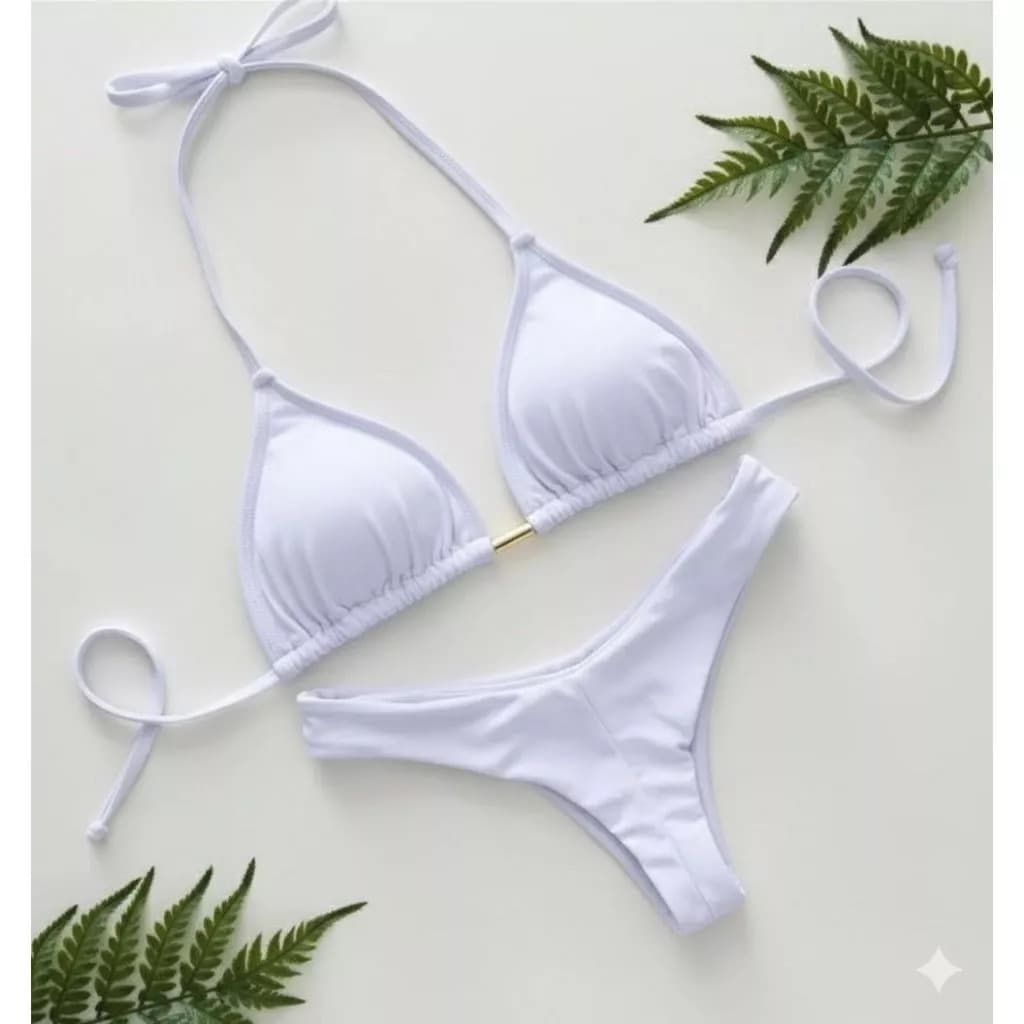 Biquíni conjunto Cortininha Asa Delta Fio Duplo com Bojo