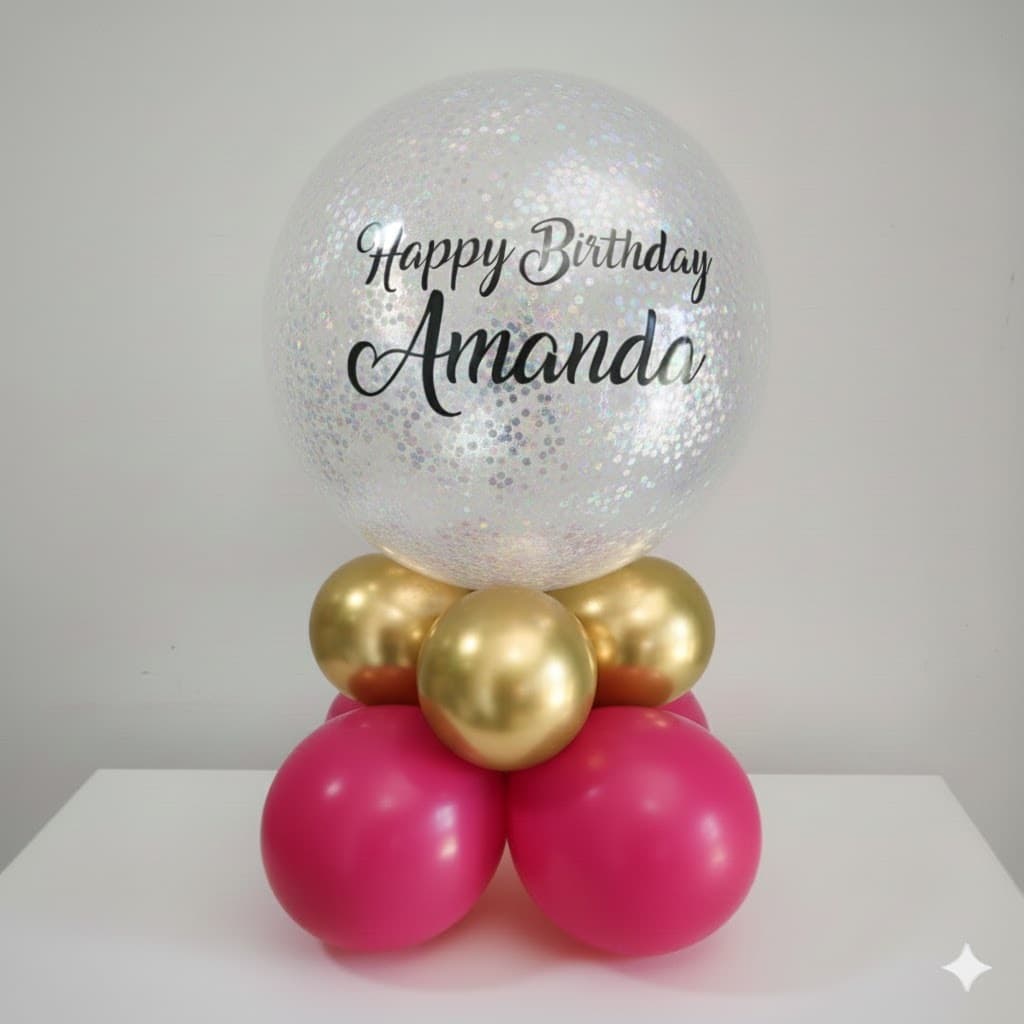 Balão personalizado com glitter