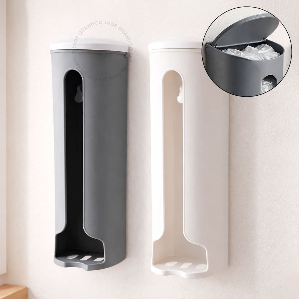 Suporte Sacola de Lixo Multiuso Dispenser Parede Puxa Saco Organização Cozinha