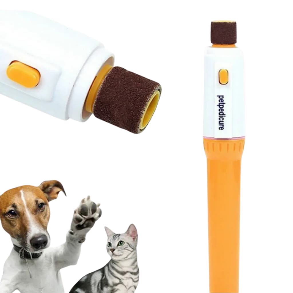 Lixador De Unhas Pet Com 3 Lixa A Pilhas Cachorro Gato Apara Garras do Cão Gatinho Coelho