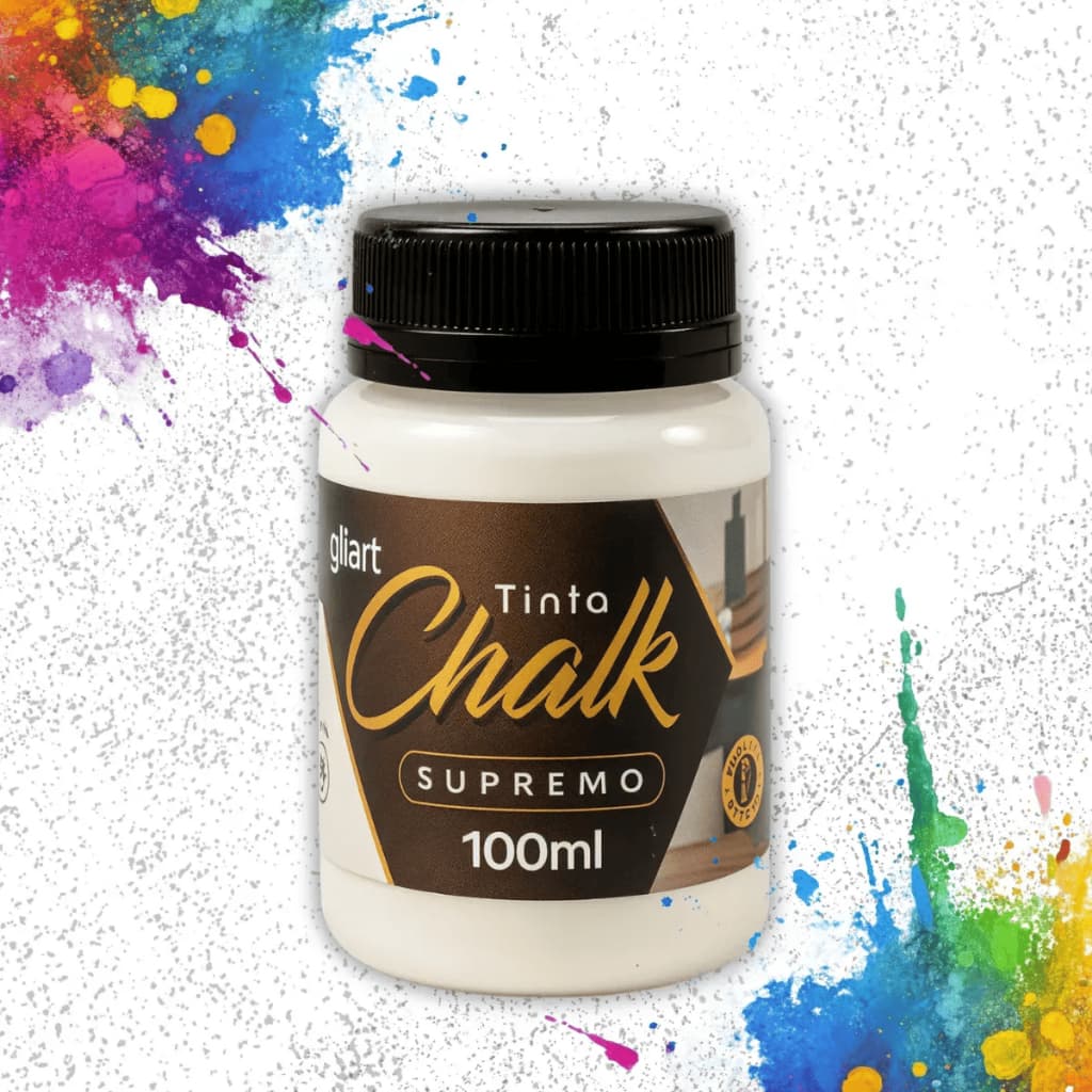 Tinta Chalk Gliart 100ml Acabamento Fosco para Decoração, Artesanato e Pintura em MDF Madeira e Parede