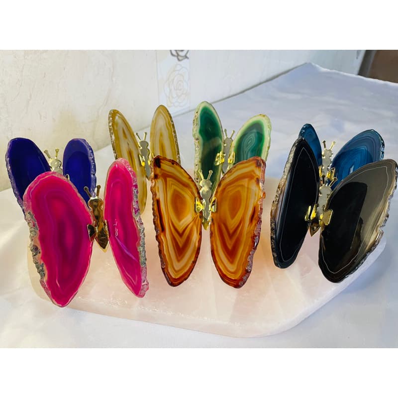 Borboleta de Pedra Ágata Natural – BORDA NATURAL