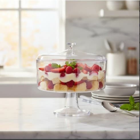 Taça Sobremesa Acrílico Redonda c/ Tampa 2,2 L Confeitaria